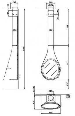 Готовый камин Rocal Drop