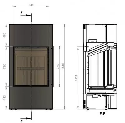 Печь-камин Ember Гордана 480 L+ black Печь-камин Ember Гордана 480 L+ black