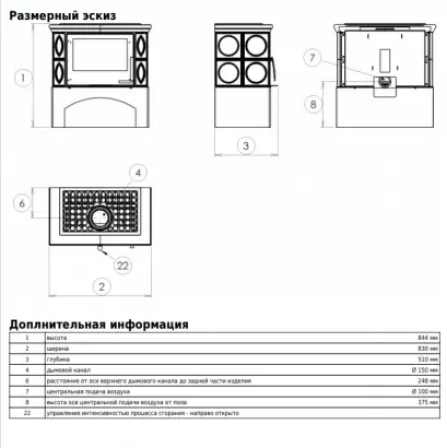Печь ABX PANONIE I - вставка СТАЛЬНАЯ