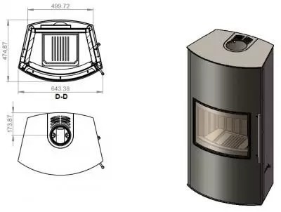 Печь-камин Ember Гордана 480 L black
