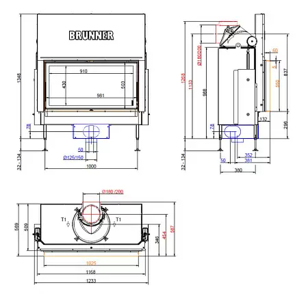 Каминная топка Brunner BKH flat 50-98 ST
